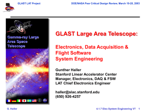 GLAST Large Area Telescope: Electronics, Data Acquisition &amp; Flight Software System Engineering
