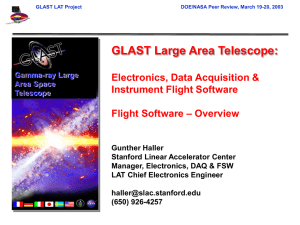 GLAST Large Area Telescope: Electronics, Data Acquisition &amp; Instrument Flight Software – Overview