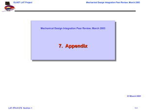 7.  Appendix Mechanical Design Integration Peer Review, March 2003