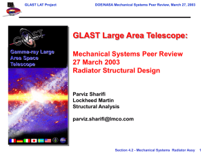 GLAST Large Area Telescope: Mechanical Systems Peer Review 27 March 2003