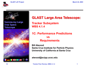 GLAST Large Area Telescope: Tracker Subsystem 1C: Performance Predictions vs