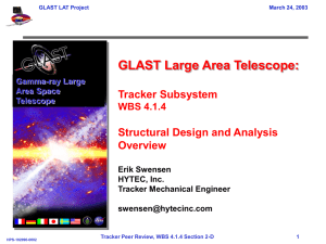 GLAST Large Area Telescope: Tracker Subsystem Structural Design and Analysis Overview