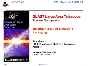 GLAST Large Area Telescope Tracker Subsystem 5B: EEE Parts and Electronic Packaging