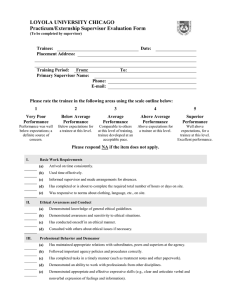 LOYOLA UNIVERSITY CHICAGO Practicum/Externship Supervisor Evaluation Form