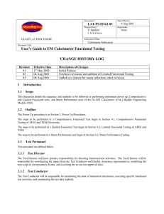 User’s Guide to EM Calorimeter Functional Testing CHANGE HISTORY LOG  LAT-PS-02161-03