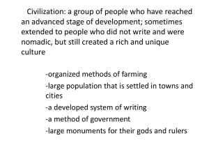Civilization: a group of people who have reached