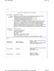 STAT 200 Syllabus Page 1 of 8  STAT 200 (Blended Learning)