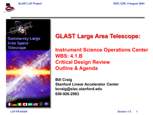 GLAST Large Area Telescope: Instrument Science Operations Center WBS: 4.1.B Critical Design Review