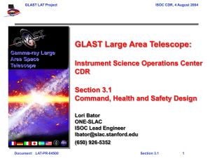 GLAST Large Area Telescope: Instrument Science Operations Center CDR Section 3.1