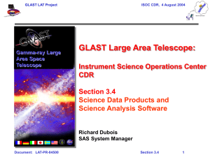 GLAST Large Area Telescope: Instrument Science Operations Center CDR Section 3.4