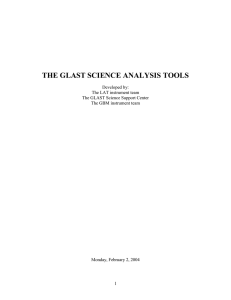 THE GLAST SCIENCE ANALYSIS TOOLS