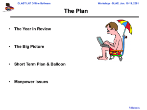 The Plan The Year in Review The Big Picture