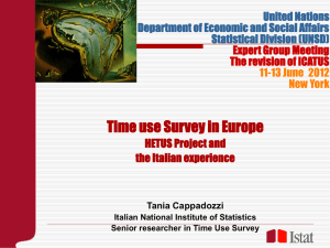 Time use Survey in Europe HETUS Project and the Italian experience United Nations