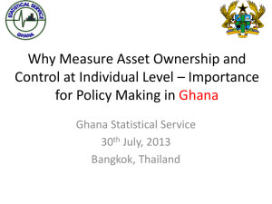 Why Measure Asset Ownership and Control at Individual Level – Importance Ghana