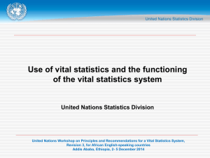Use of vital statistics and the functioning United Nations Statistics Division
