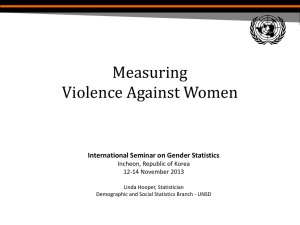 Measuring Violence Against Women International Seminar on Gender Statistics Incheon, Republic of Korea