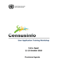 User Application Training Workshop Cairo, Egypt 11-13 October 2010