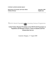 UNITED NATIONS SECRETARIAT Department of Economic and Social Affairs  September 2009