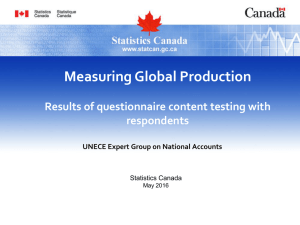 Measuring Global Production Results of questionnaire content testing with respondents