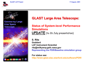 GLAST Large Area Telescope: UPDATE Status of System-level Performance Simulations