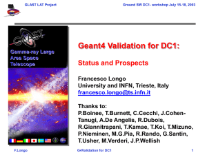 Geant4 Validation for DC1: Status and Prospects