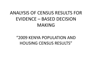 ANALYSIS OF CENSUS RESULTS FOR EVIDENCE – BASED DECISION MAKING