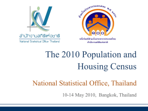 The 2010 Population and Housing Census National Statistical Office, Thailand