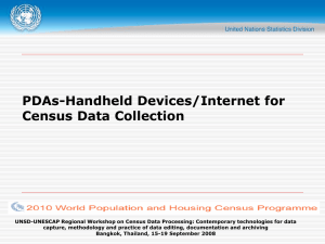PDAs-Handheld Devices/Internet for Census Data Collection