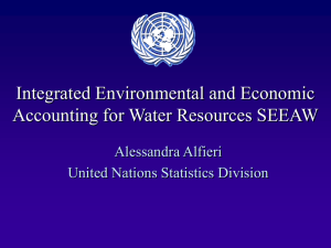 Integrated Environmental and Economic Accounting for Water Resources SEEAW Alessandra Alfieri