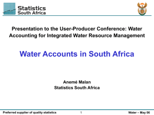Presentation to the User-Producer Conference: Water