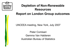 Depletion of Non-Renewable Resources Report on London Group outcomes