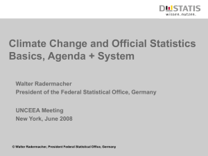 Climate Change and Official Statistics Basics, Agenda + System