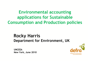 Rocky Harris Environmental accounting applications for Sustainable Consumption and Production policies