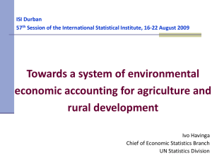 Towards a system of environmental economic accounting for agriculture and rural development