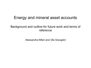 Energy and mineral asset accounts reference Alessandra Alfieri and Ole Gravgård