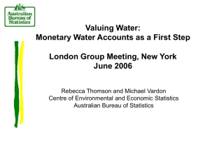 Valuing Water: Monetary Water Accounts as a First Step June 2006