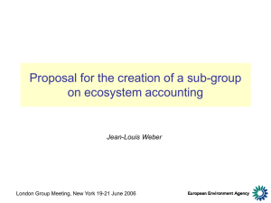 Proposal for the creation of a sub-group on ecosystem accounting Jean-Louis Weber
