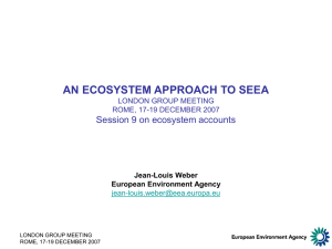 AN ECOSYSTEM APPROACH TO SEEA Session 9 on ecosystem accounts