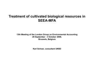 Treatment of cultivated biological resources in SEEA-MFA