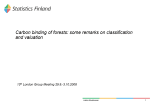 Carbon binding of forests: some remarks on classification and valuation 13