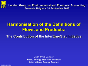 Harmonisation of the Definitions of Flows and Products: