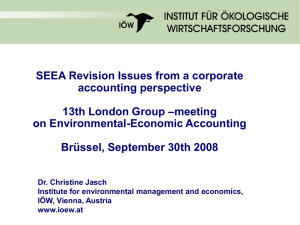 SEEA Revision Issues from a corporate accounting perspective –meeting 13th London Group