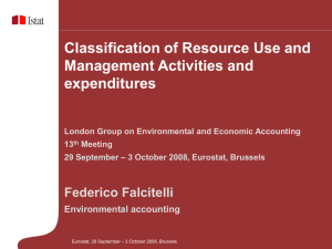 Classification of Resource Use and Management Activities and expenditures