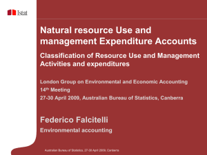 Natural resource Use and management Expenditure Accounts Activities and expenditures