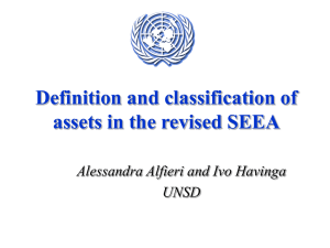 Definition and classification of assets in the revised SEEA UNSD