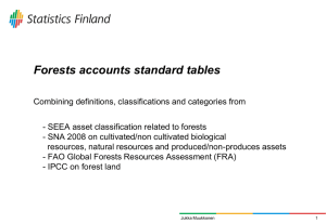 Forests accounts standard tables