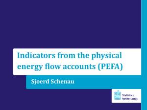 Indicators from the physical energy flow accounts (PEFA) Sjoerd Schenau