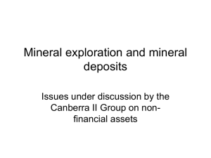 Mineral exploration and mineral deposits Issues under discussion by the