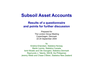 Subsoil Asset Accounts Results of a questionnaire and points for further discussion
