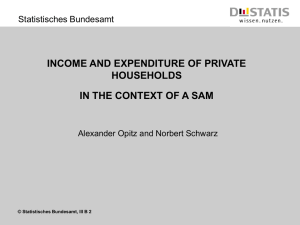 INCOME AND EXPENDITURE OF PRIVATE HOUSEHOLDS IN THE CONTEXT OF A SAM